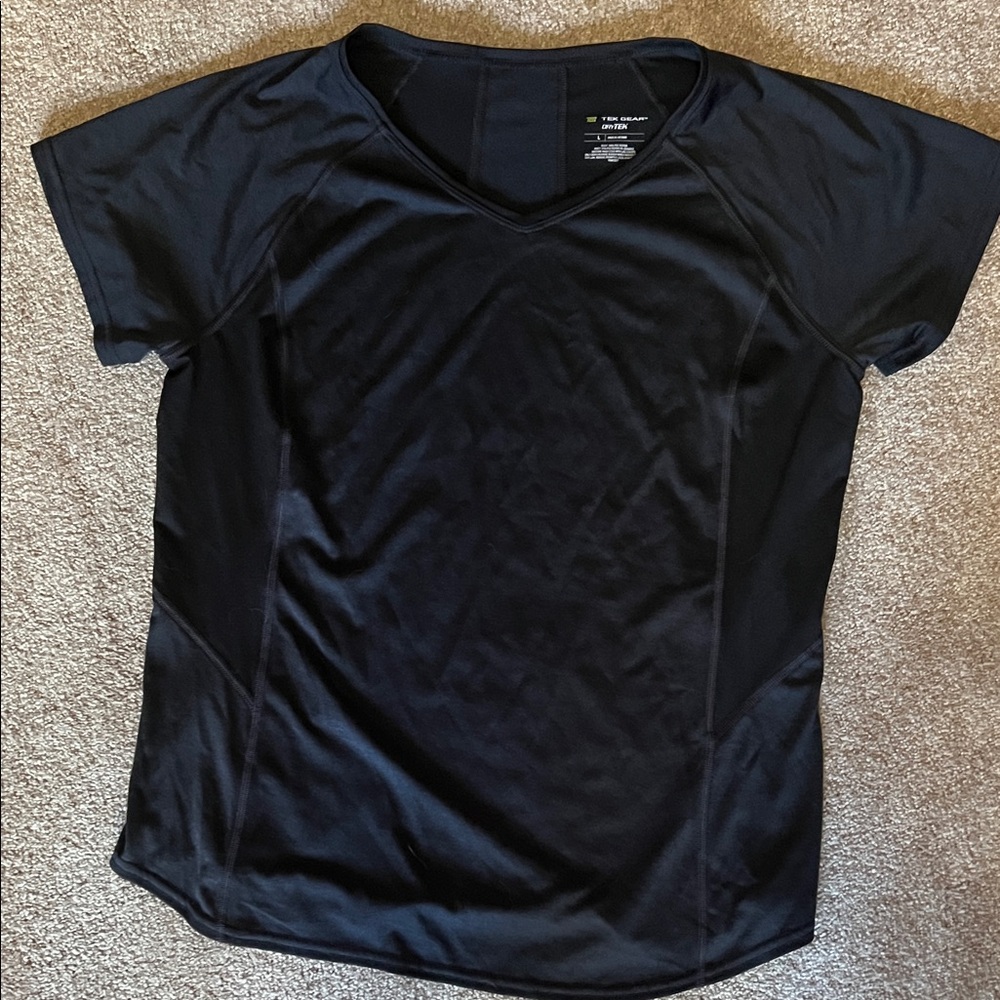 Tek Gear Black Short Sleeve workout Women's Top
